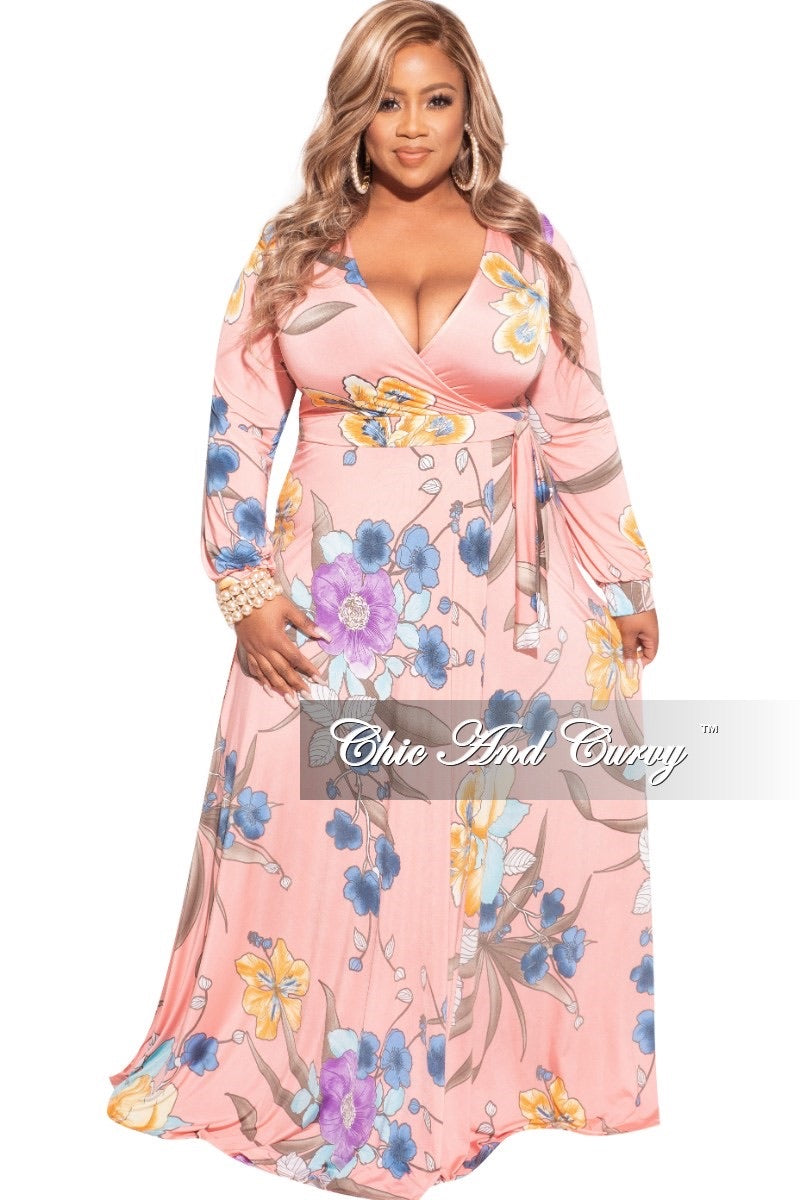 Final Sale Plus Size Floral Long Sleeve ...